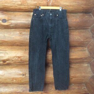 Levi's 550 Black Classic Straight Leg Denim Jeans Size 33x32